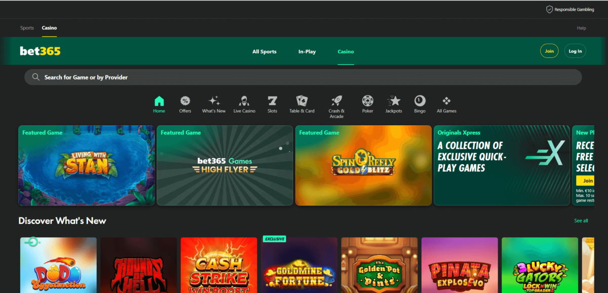 Captura de tela da Bet365